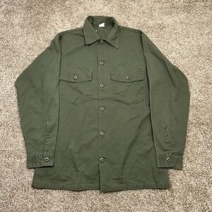 Vintage Military Shirt,Utility,Durable Press Long Sleeve Men's Size M (15 1/2x33